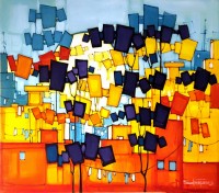 Salman Farooqi, 30 x 36 Inch, Acrylic on Canvas, Cityscape Painting, AC-SF-605